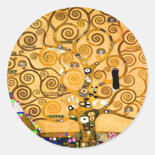 Gustav Klimt Tree of Life Ronde Sticker