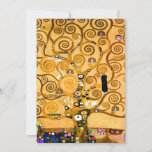 Gustav Klimt Tree of Life Save The Date<br><div class="desc">Kaart met de muurschildering van Gustav Klimt,  The Stoclet Frieze (1905-1911). Het bestaat uit drie mozaïeken: De verwachting,  Knight en de Embrace. Een mooie vrouw,  een gouden boom,  en twee geliefden in een omhelzing zijn afgebeeld. Een prachtig cadeau voor fans van Art Nouveau en Oostenrijkse kunst.</div>