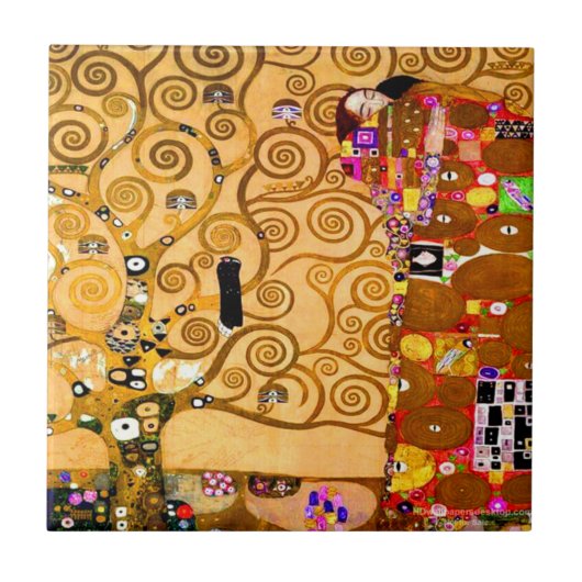 Gustav Klimt Tree of Life Tegeltje (Voorkant)
