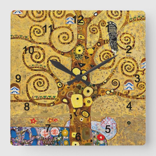 Gustav Klimt , “ Tree of life ” Vierkante Klok (Voorkant)