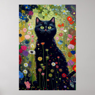 Gustav Klimt Tuin Kat Poster