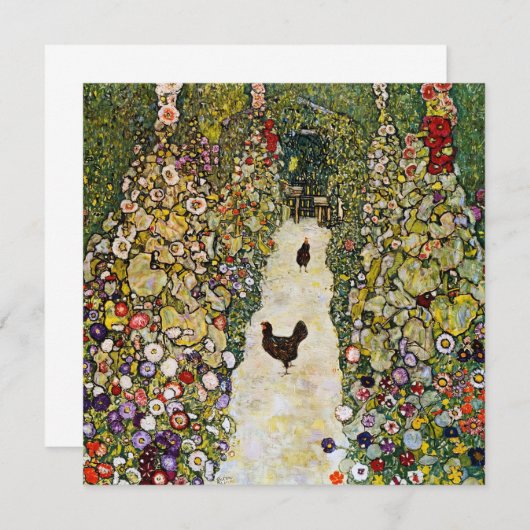 Gustav Klimt - Tuin pad met kippen Bedankkaart (Voorkant / Achterkant)