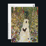 Gustav Klimt - Tuin pad met kippen Briefkaart<br><div class="desc">Tuingpad met kippen - Gustav Klimt,  Oil on Canvas,  1916</div>