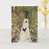 Gustav Klimt - Tuin pad met kippen Kaart (Gele Bloem)