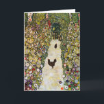 Gustav Klimt - Tuin pad met kippen Kaart<br><div class="desc">Tuingpad met kippen - Gustav Klimt,  Oil on Canvas,  1916</div>