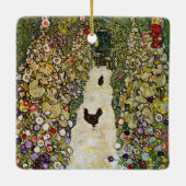 Gustav Klimt - Tuin pad met kippen Keramisch Ornament (Achterkant)