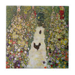 Gustav Klimt - Tuin pad met kippen Tegeltje<br><div class="desc">Tuingpad met kippen - Gustav Klimt,  Oil on Canvas,  1916</div>