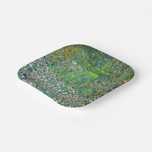 Gustav Klimt - Tuinbouwlandschap en heuvel Papieren Bordje (Gebogen)