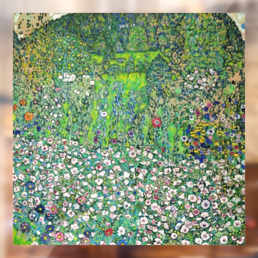 Gustav Klimt - Tuinbouwlandschap en heuvel Raamsticker (Vel 2)