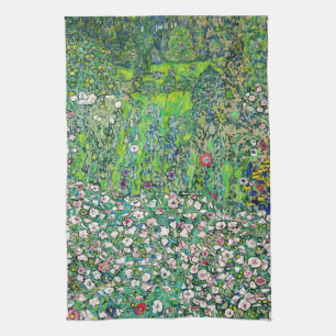 Gustav Klimt - Tuinbouwlandschap en heuvel Theedoek