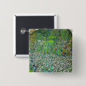 Gustav Klimt - Tuinbouwlandschap en heuvel Vierkante Button 5,1 Cm (Voorkant /achterkant)