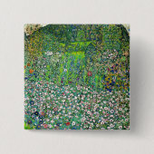 Gustav Klimt - Tuinbouwlandschap en heuvel Vierkante Button 5,1 Cm (Voorkant)