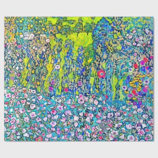 Gustav Klimt - tuinbouwlandschap met Hillto Cadeaupapier (Vlak)