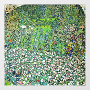 Gustav Klimt - Tuinlandschap en Heuveltop Raamsticker