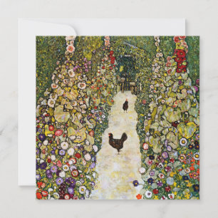 Gustav Klimt - Tuinpad met kippen Bedankkaart