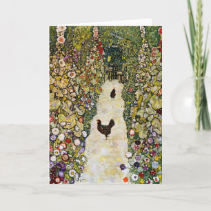 Gustav Klimt - Tuinpad met kippen Kaart