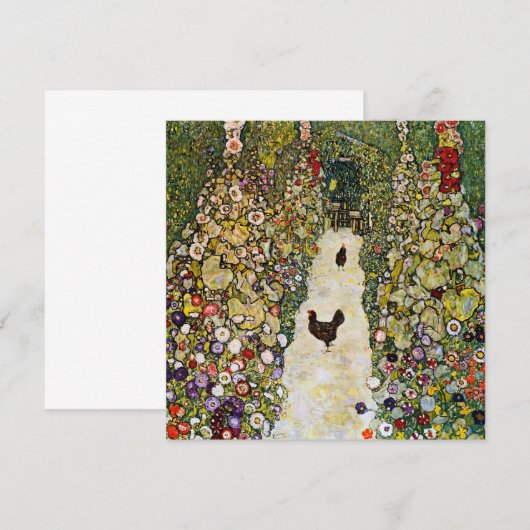 Gustav Klimt - Tuinpad met kippen Kaart (Voorkant / Achterkant)