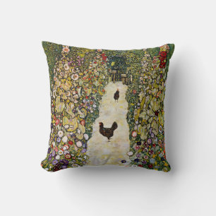 Gustav Klimt - Tuinpad met kippen Kussen