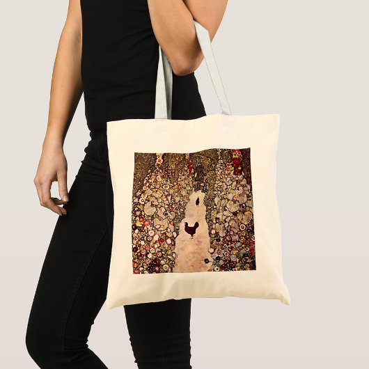 Gustav Klimt Tuinpad met  kippen Tote Bag