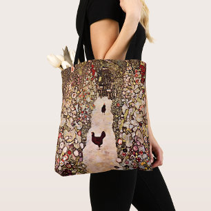 Gustav Klimt Tuinpad met  kippen Tote Bag