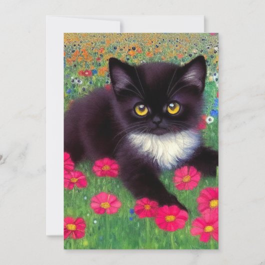 Gustav Klimt Tuxedo Cat Aankondiging (Voorkant)