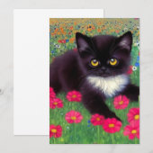 Gustav Klimt Tuxedo Cat Aankondiging (Voorkant / Achterkant)