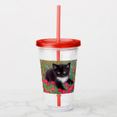 Gustav Klimt Tuxedo Cat Acryl Drinkbeker (Voorkant)