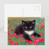 Gustav Klimt Tuxedo Cat Briefkaart (Voorkant / Achterkant)