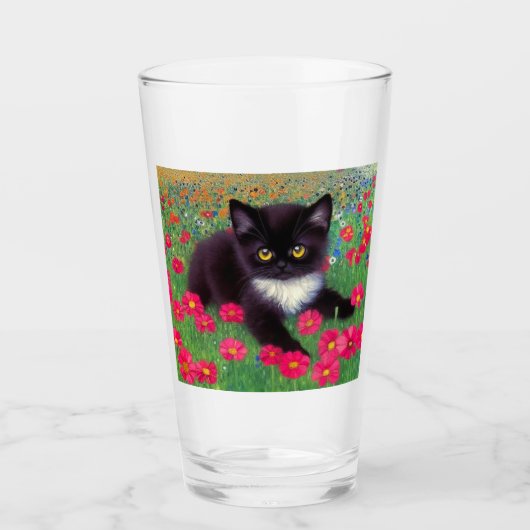 Gustav Klimt Tuxedo Cat Glas (Voorkant)