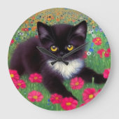 Gustav Klimt Tuxedo Cat Grote Klok (Voorkant)