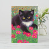 Gustav Klimt Tuxedo Cat Kaart (Staand voorkant)