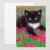 Gustav Klimt Tuxedo Cat Kaart (Voorkant / Achterkant)