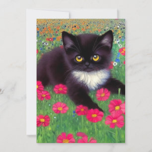 Gustav Klimt Tuxedo Cat Kaart