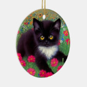 Gustav Klimt Tuxedo Cat Keramisch Ornament (Rechts)