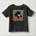 Gustav Klimt Tuxedo Cat Kinder Shirts<br><div class="desc">Toddler T-Shirt met een Gustav Klimt tuxedo kat! Dit schattige zwarte en witte kat zit in een veld met rode,  blauwe,  witte en oranje bloemen. Een geweldige cadeau voor kattenliefhebbers en Oostenrijkse kunstliefhebbers!</div>