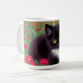 Gustav Klimt Tuxedo Cat Koffiemok (Voorkant links)