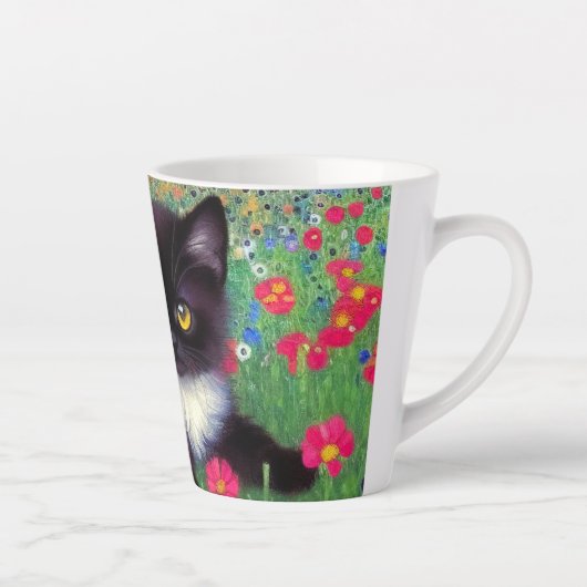 Gustav Klimt Tuxedo Cat Latte Mok (Rechts)