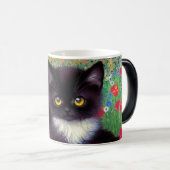 Gustav Klimt Tuxedo Cat Magische Mok (Voorkant rechts)