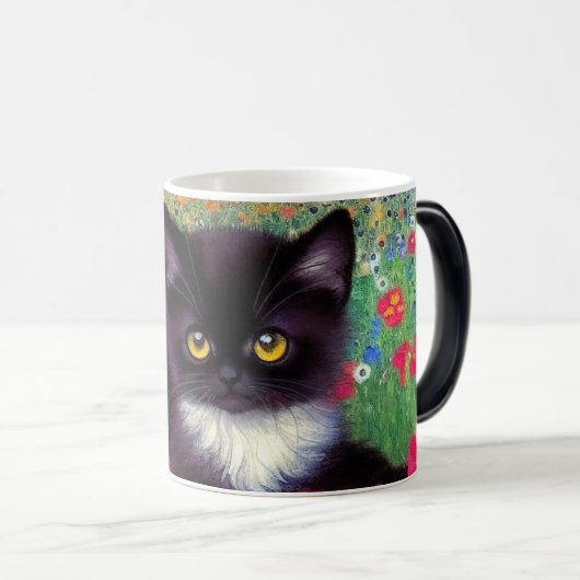 Gustav Klimt Tuxedo Cat Magische Mok (Voorkant rechts)