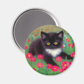 Gustav Klimt Tuxedo Cat Magneet (Voorkant / Achterkant)