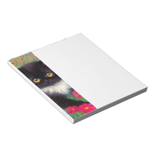 Gustav Klimt Tuxedo Cat Notitieblok (Schuin)