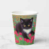 Gustav Klimt Tuxedo Cat Papieren Bekers (Achterkant)