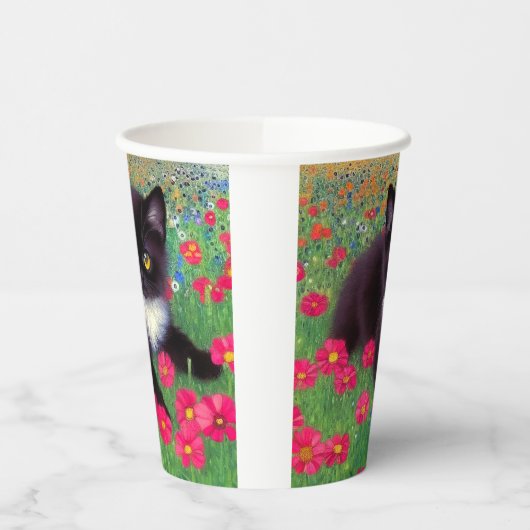 Gustav Klimt Tuxedo Cat Papieren Bekers (Links)