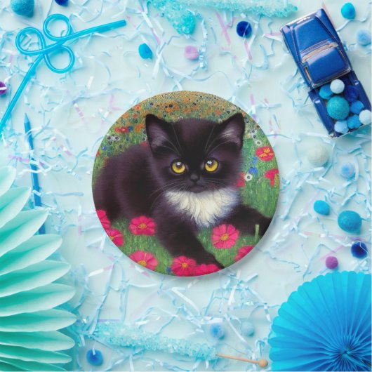 Gustav Klimt Tuxedo Cat Papieren Bordje (Feest)