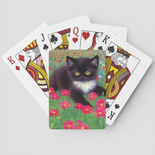 Gustav Klimt Tuxedo Cat Pokerkaarten (Achterkant)