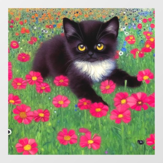 Gustav Klimt Tuxedo Cat Raamsticker (Vel)