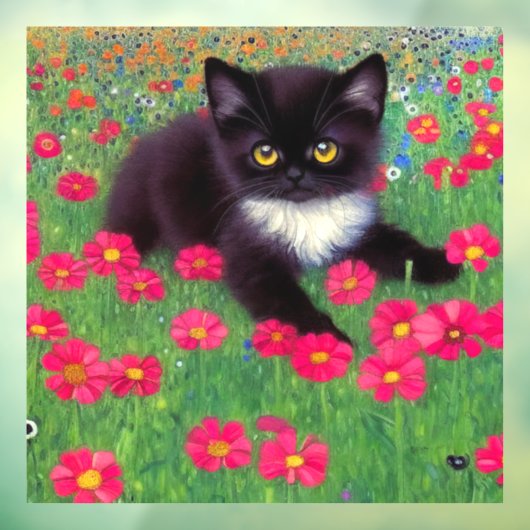 Gustav Klimt Tuxedo Cat Raamsticker (Vel 3)