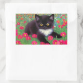 Gustav Klimt Tuxedo Cat Rechthoekige Sticker (Tas)