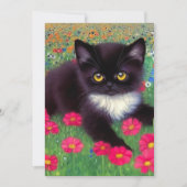 Gustav Klimt Tuxedo Cat Save The Date (Voorkant)