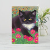 Gustav Klimt Tuxedo Cat Save The Date (Staand voorkant)